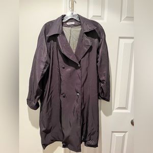 Oversized black designer raincoat trench by French designer Cacharel